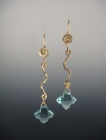 Moldovite Long Drop Earrings
